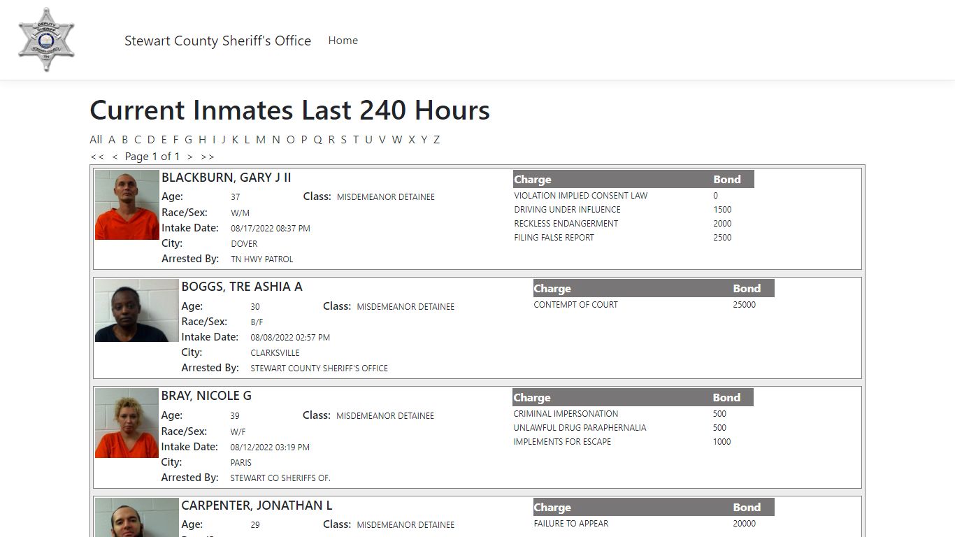 Inmates - ISOMS Portal